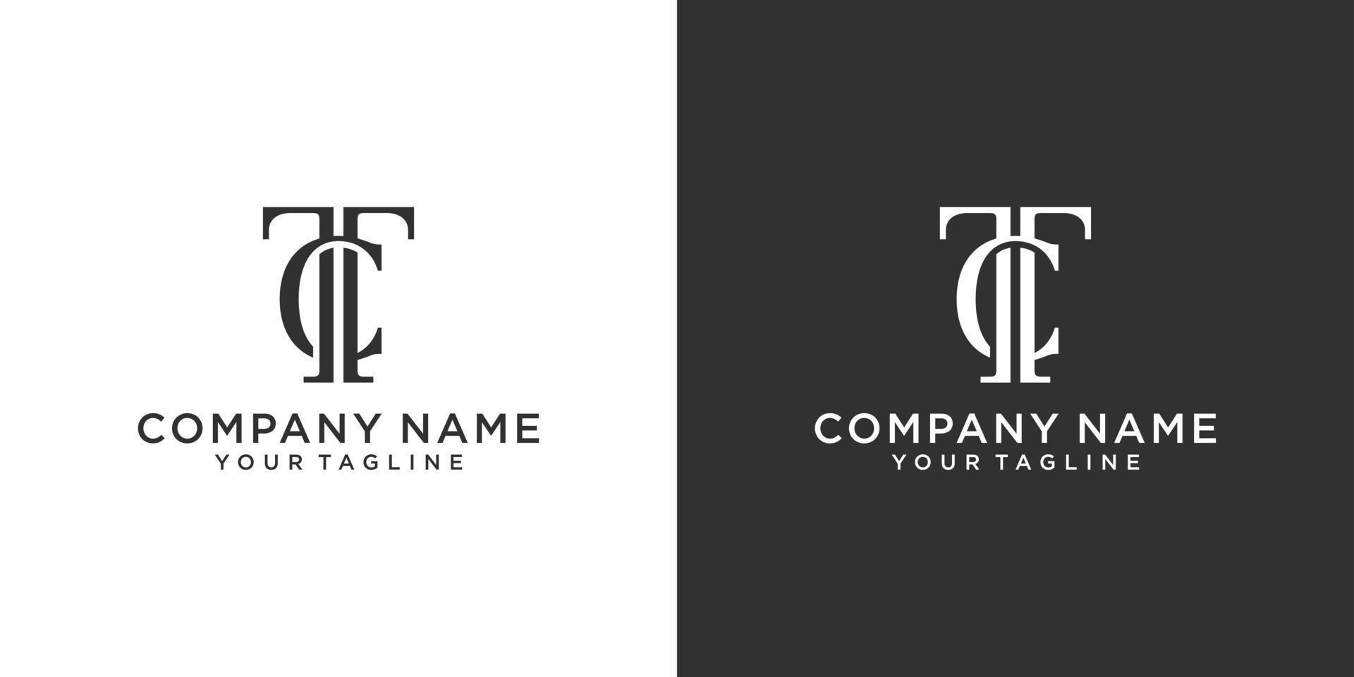 TC or CT initial letter logo design concept vector