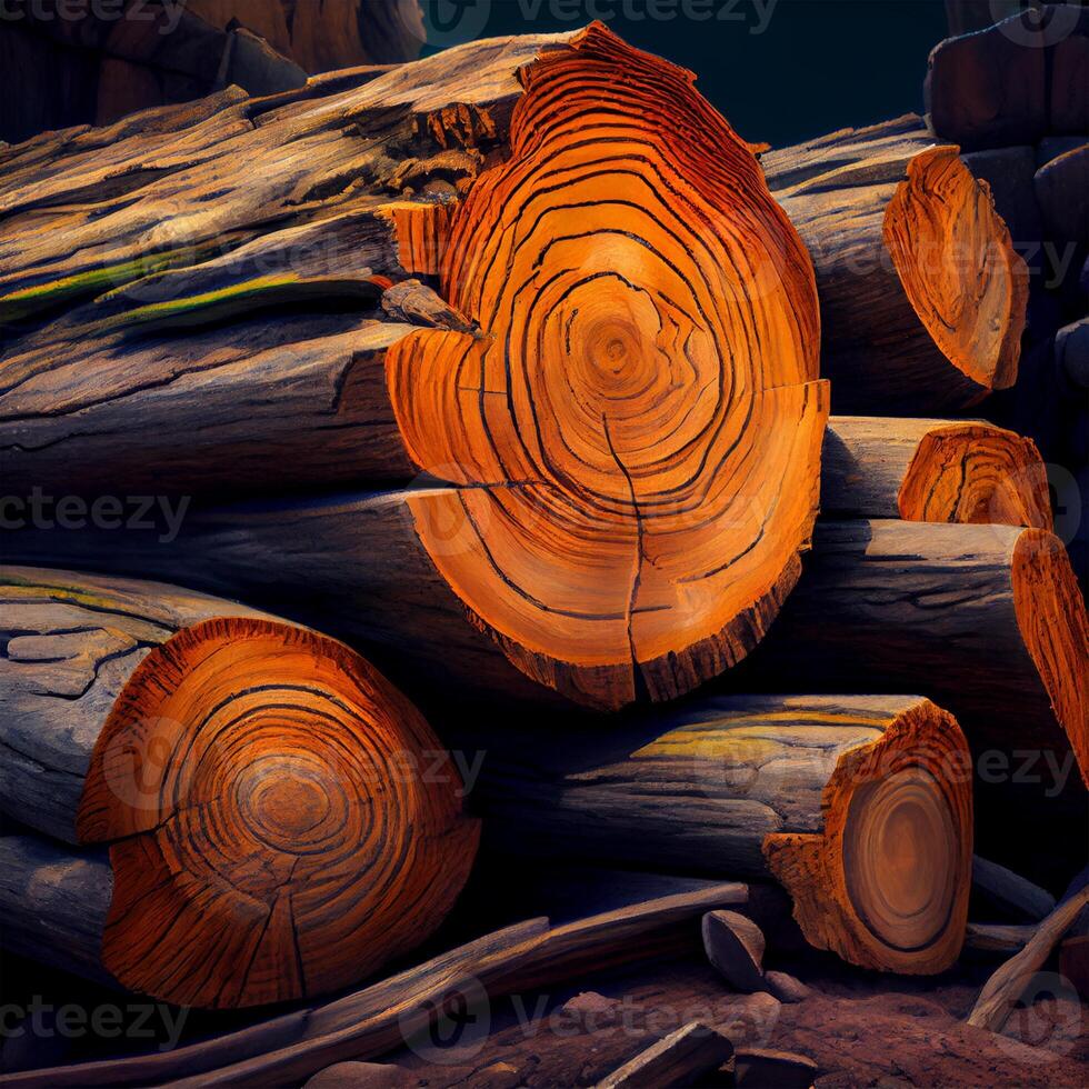 Giant felled sequoia, big mahogany, symbol of USA - image photo
