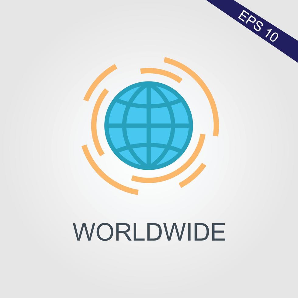 Vector planet Earth icon. Flat planet Earth icon. Flat design vector illustration for web banner, web and mobile, infographics. Vector Earth icon graphic. Vector icon isolated on gradient background