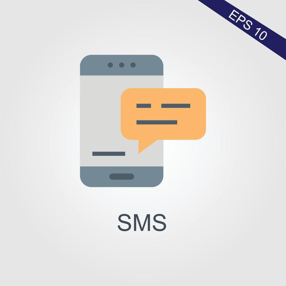 Mobile phone sms icon. One of set web icons vector