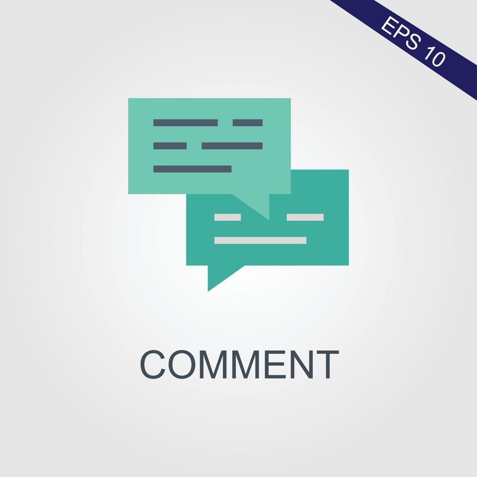 Comment icon vector. Speech bubble icon symbol. Conversation line icon in trendy flat design vector