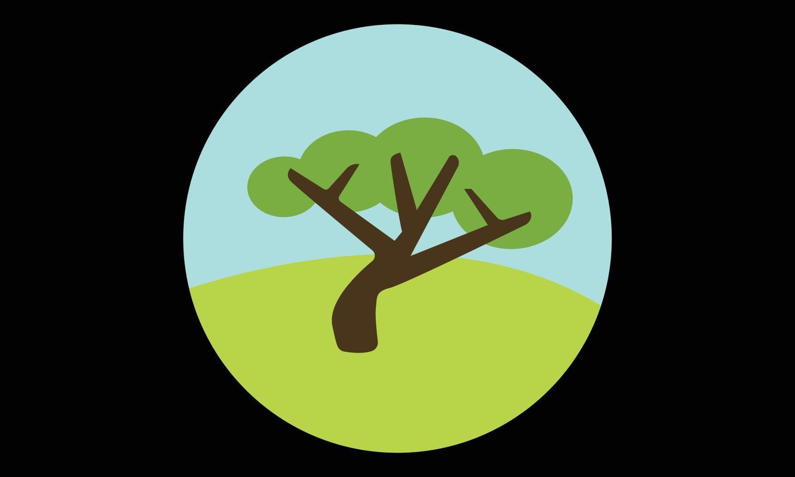 árbol icono conjunto vector verde y negro diseño.