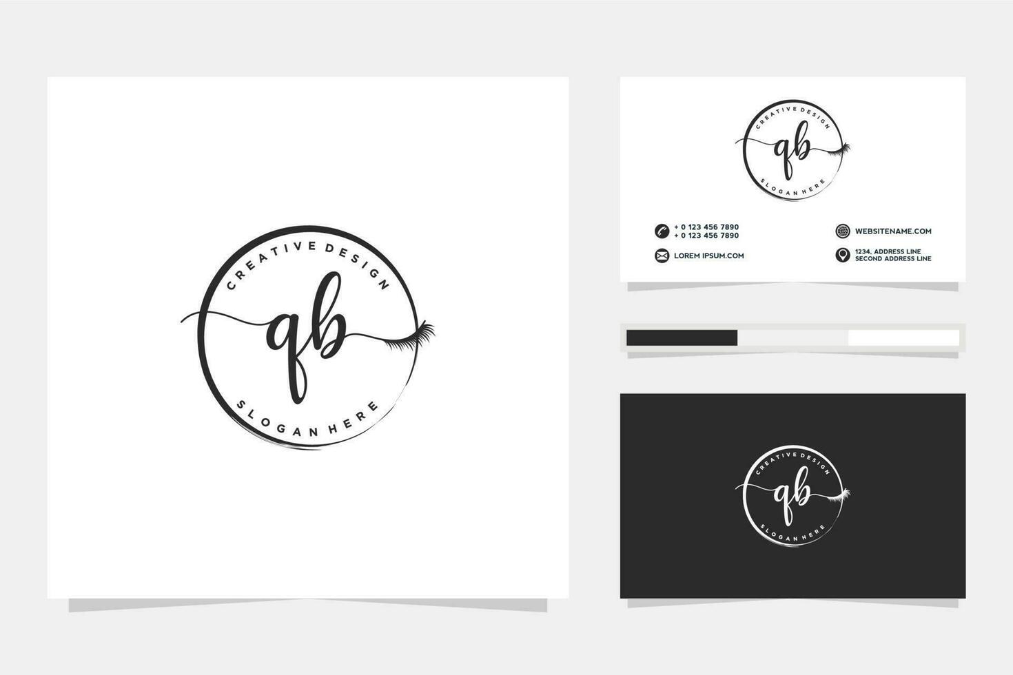 Initial QB Feminine logo collections and business card template Premium Vector