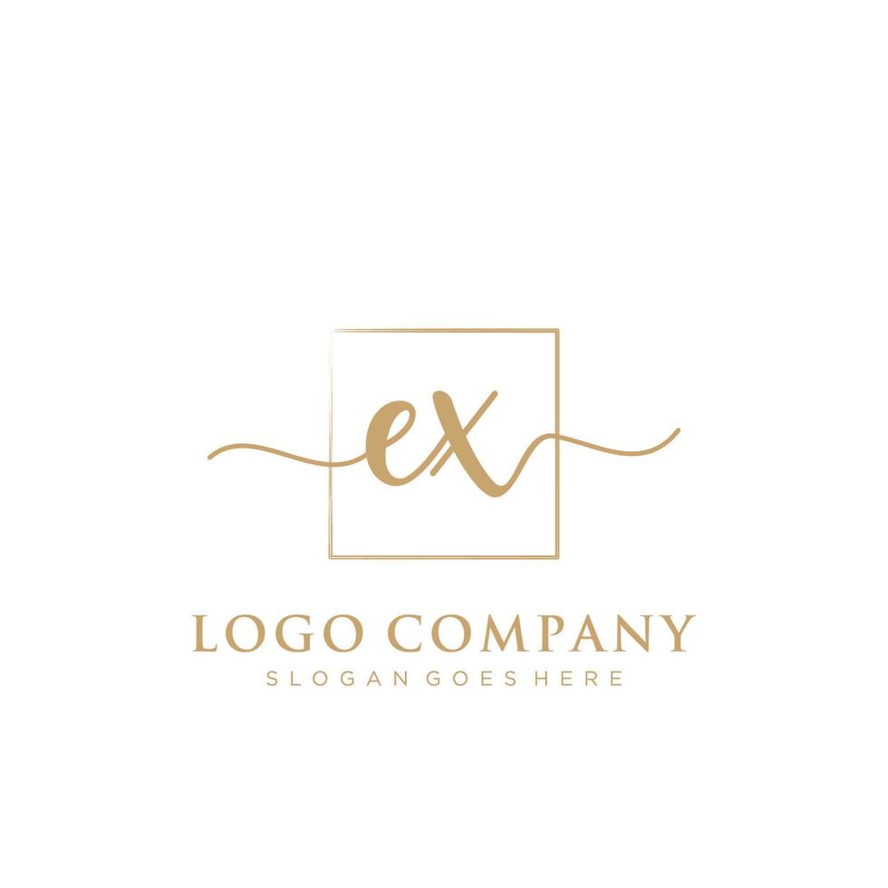 inicial ex femenino logo colecciones modelo. escritura logo de inicial firma, boda, moda, joyería, boutique, floral y botánico con creativo modelo para ninguna empresa o negocio. vector