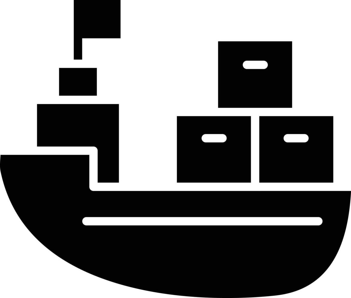 vector diseño carga barco icono estilo