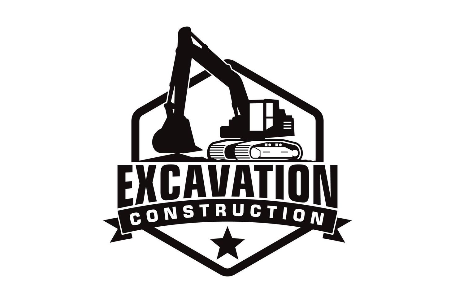 Excavator logo template vector. Heavy equipment logo vector for construction company.