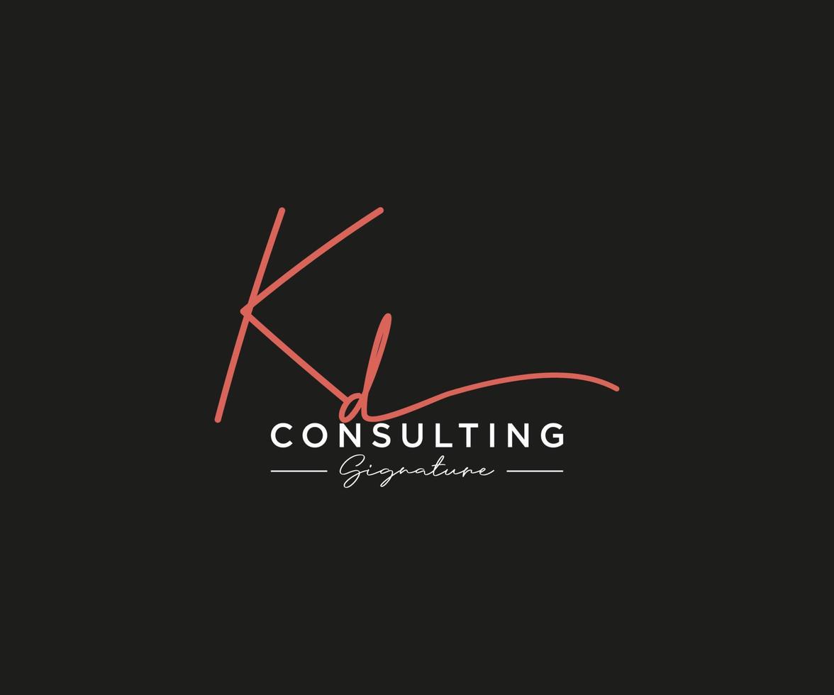 Initial KD signature logo collection template vector. Hand drawn Calligraphy lettering Vector illustration.