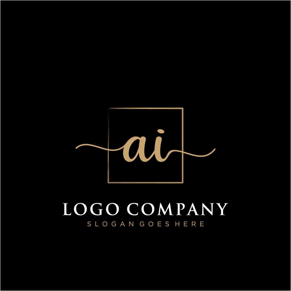 Initial AI feminine logo collections template. handwriting logo of initial signature, wedding, fashion, jewerly, boutique, floral and botanical with creative template for any company or business. vector