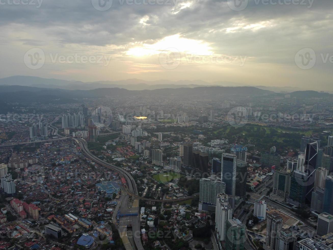 Aerial view morning sunrise at KL photo
