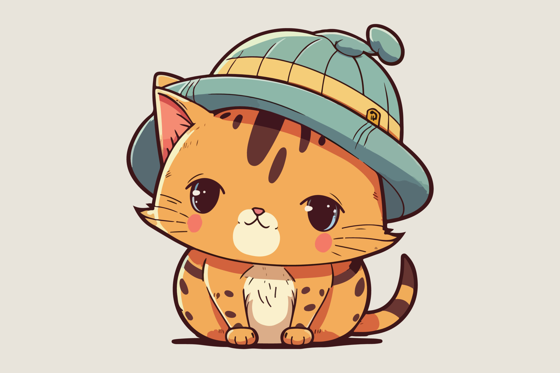 Cat Wearing a hat vector illustration 22329716 Vector Art at Vecteezy