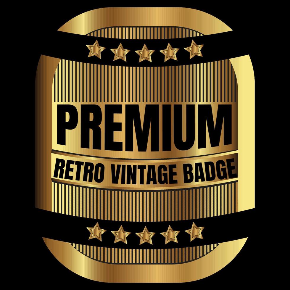 luxury gold badge and label vector