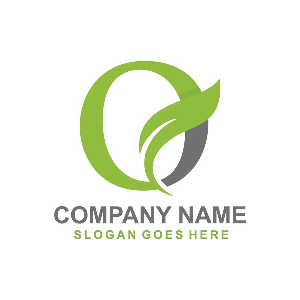 Letter O leaf initial logo vector