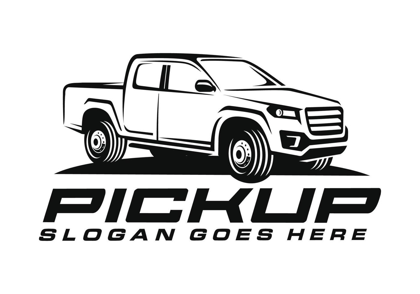 Pick up car logo design vector