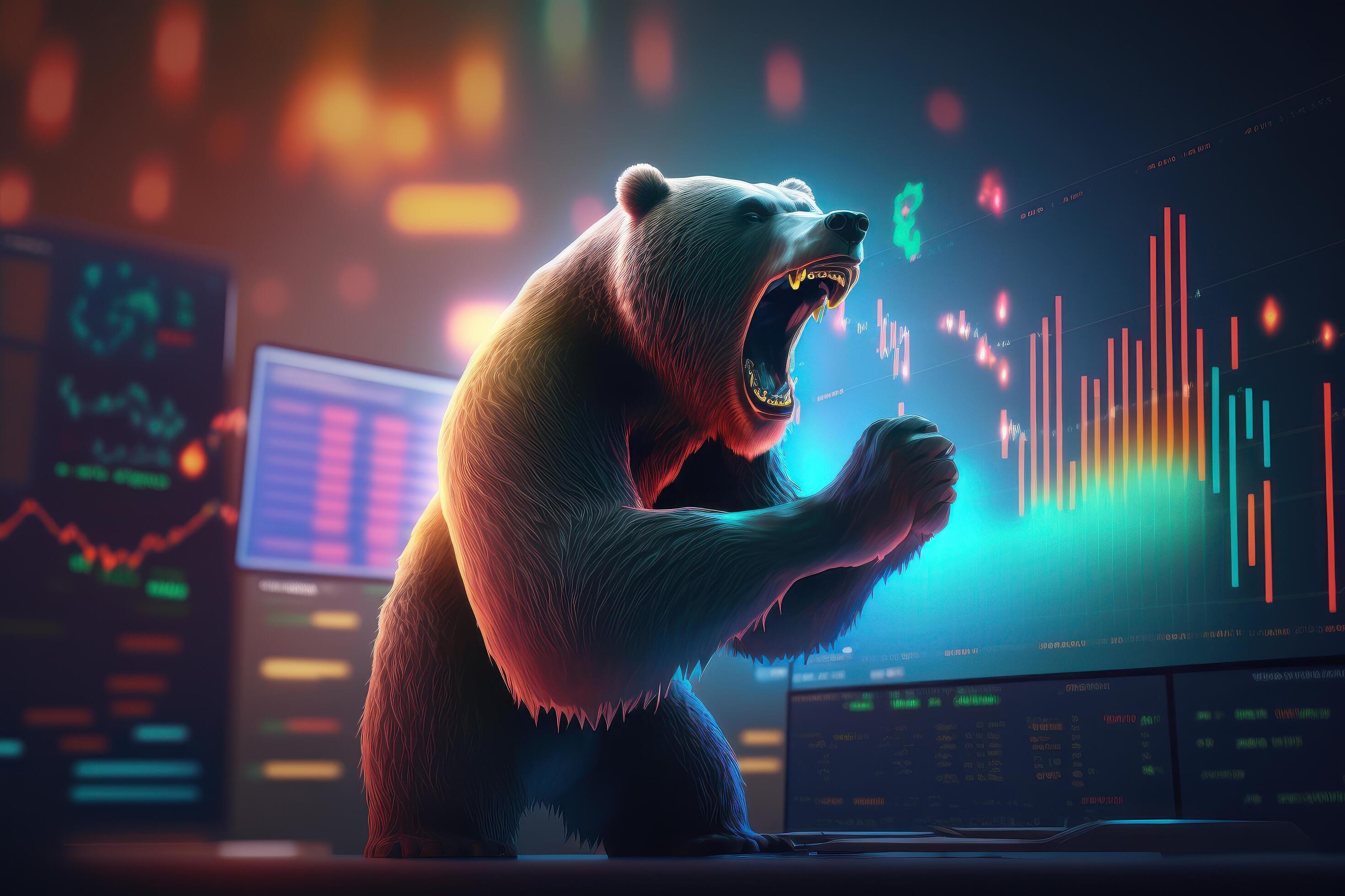Bear bearish divergence in Stock market and Crypto currency, Bear