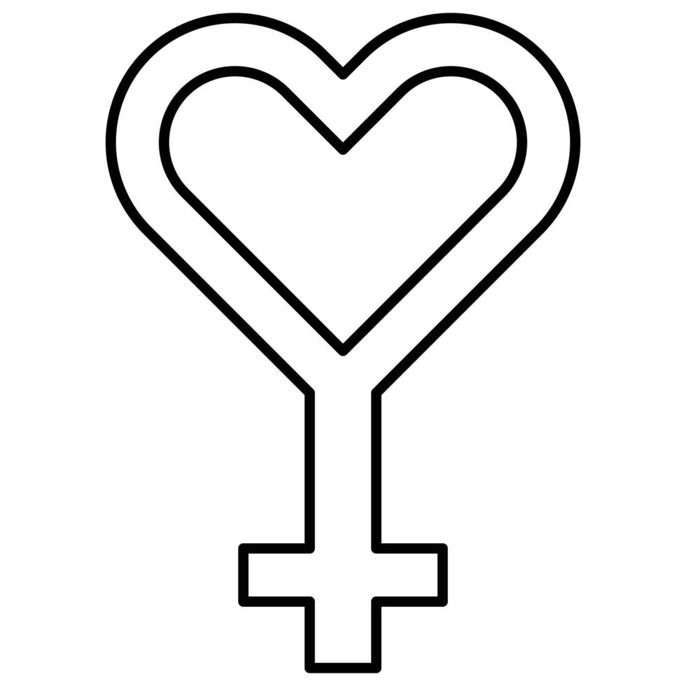 icono de género femenino vector