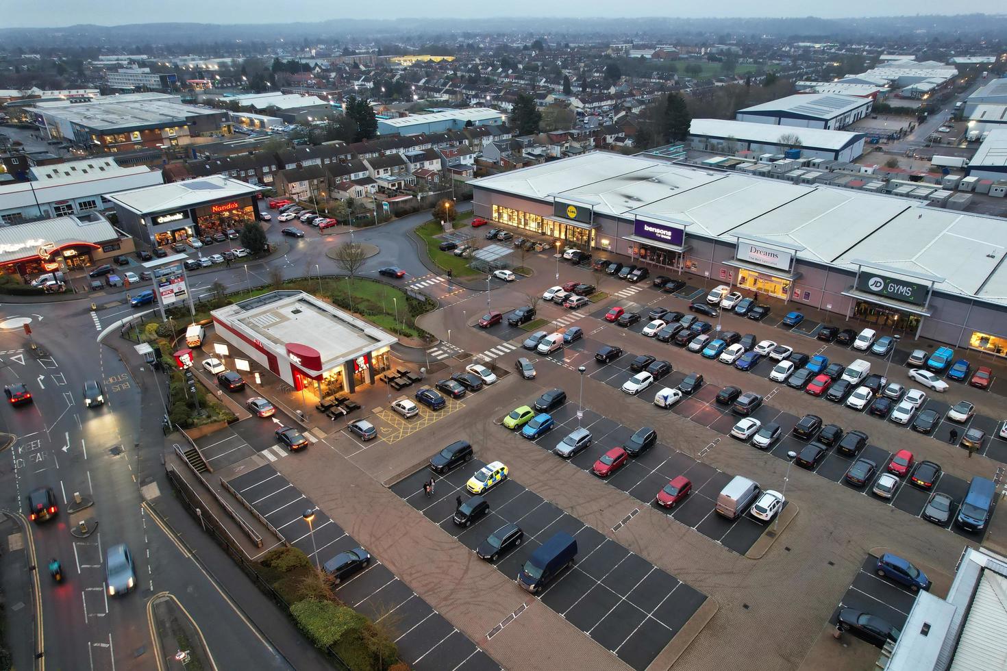 Beautiful View of Luton Town of England During Cloudy Sunset. Image Was Captured on 29-March-2023 at Centre of Luton City of UK. photo