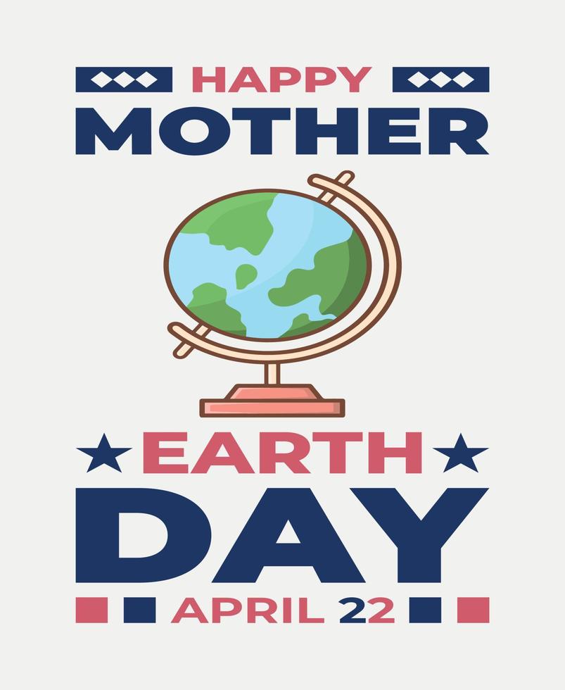 Happy Mother Earth Day Typography T-shirt vector