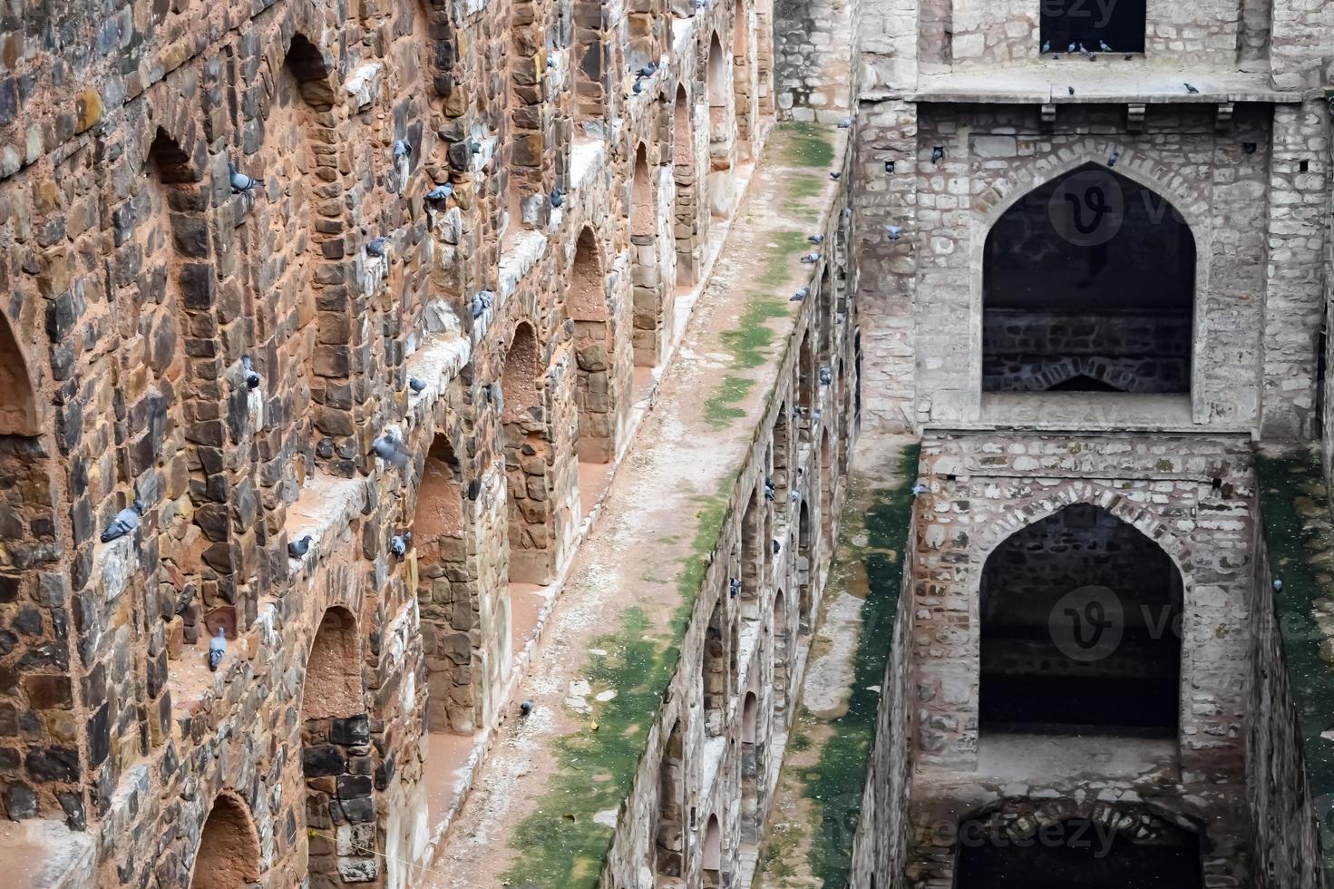 Agrasen Ki Baoli - Step Well situated in the middle of Connaught placed New Delhi India, Old Ancient archaeology Construction photo