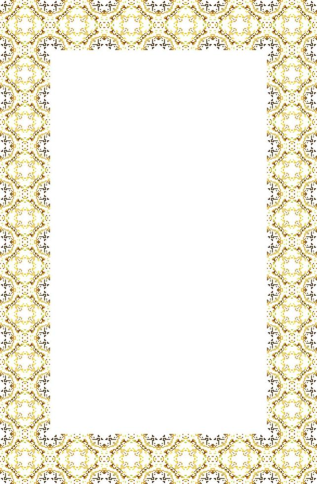 Islamic Rectangle frame geometric pattern ornament with isolated background for greeting cards , banner, poster, and invitation wedding , certificate. vector