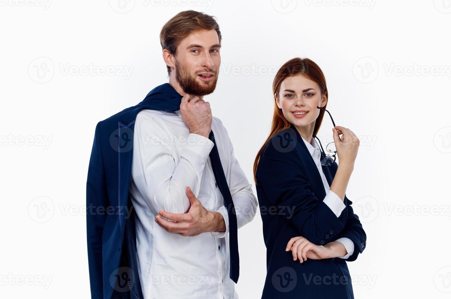 business man and woman in office manager suit professionals photo