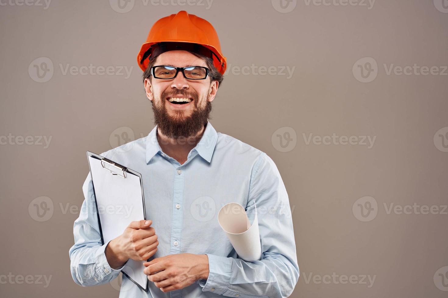 Engineer orange helmet professional documents instruction manual photo