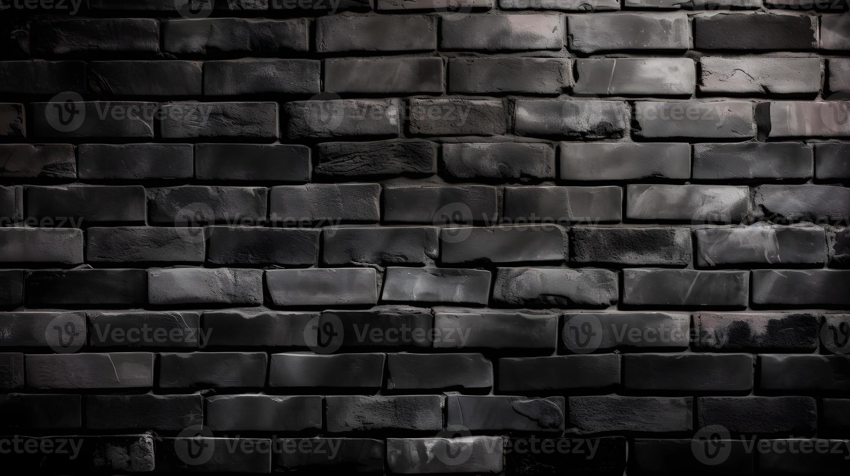 Rough Black Brick Wall Texture Background photo