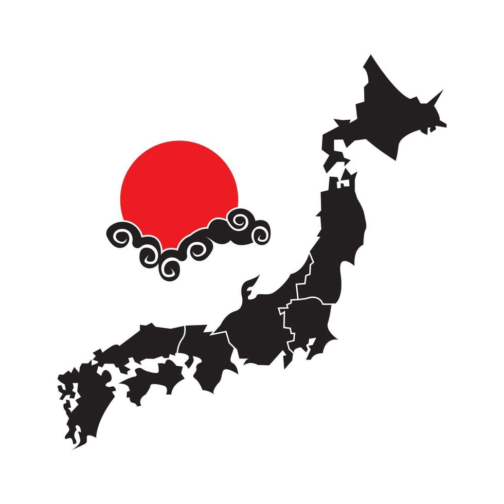 Japón mapa símbolo sencillo icono, ilustración diseño modelo vector