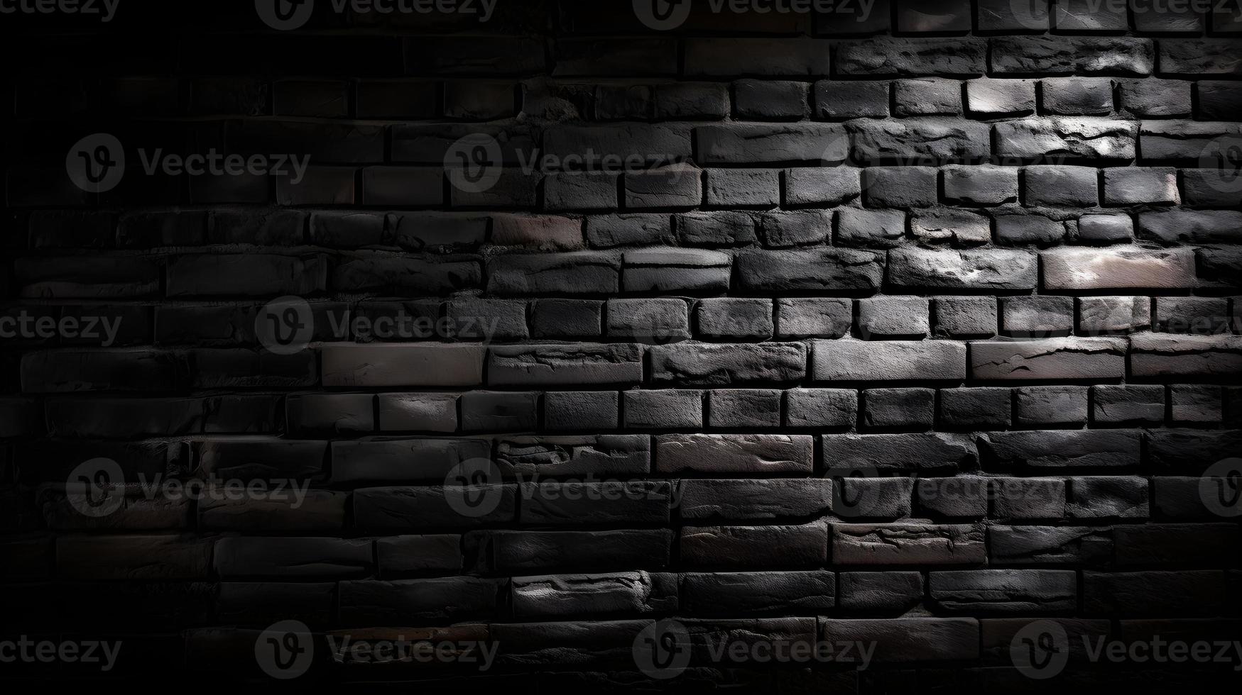 Rough Black Brick Wall Texture Background photo