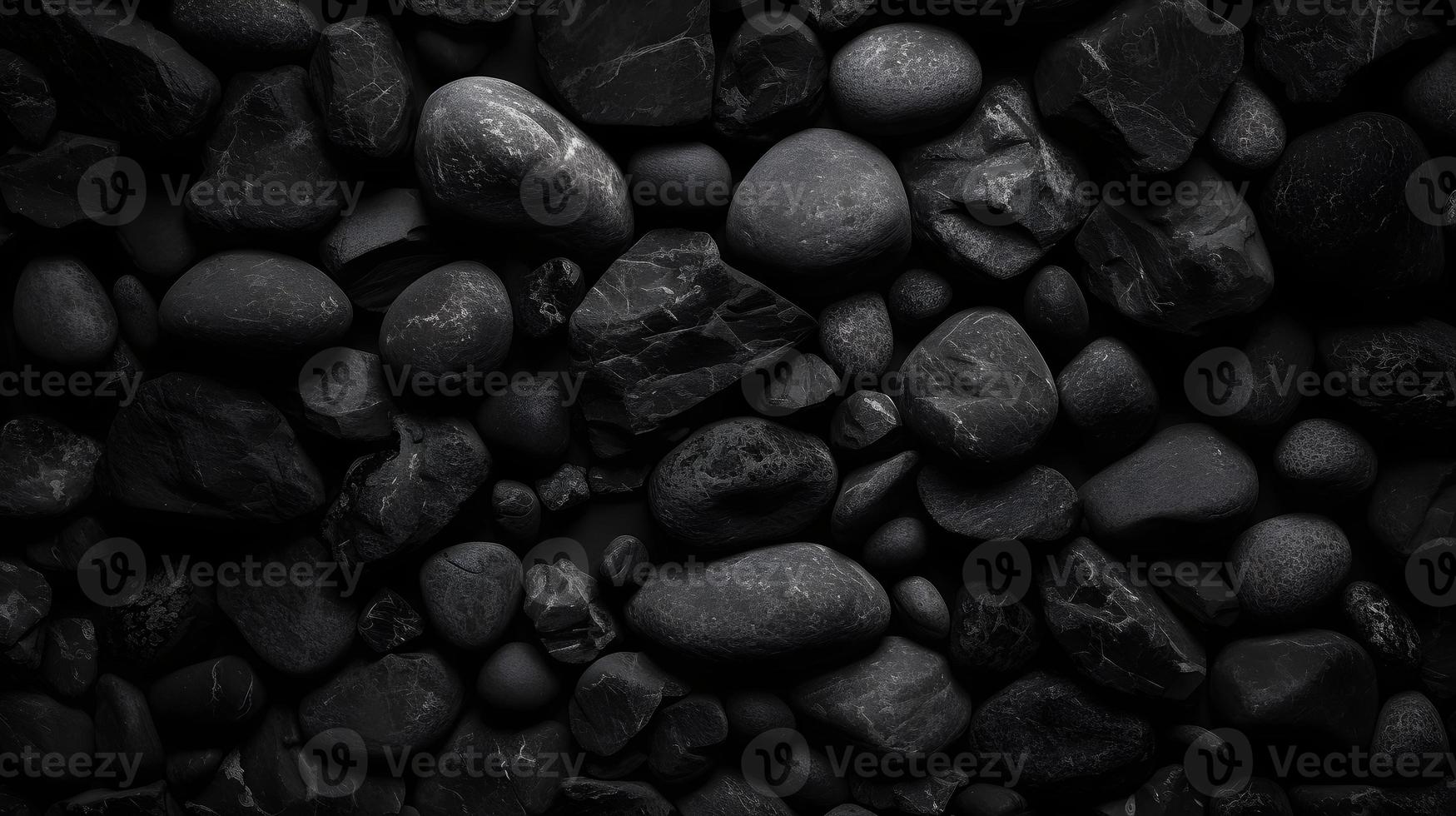 áspero granoso Roca textura antecedentes en oscuro gris y negro foto