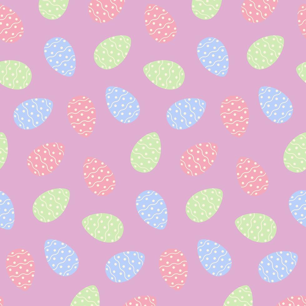 Easter seamless pattern with patterned Easter eggs in trendy soft hues. Happy Easter. Springtime vector