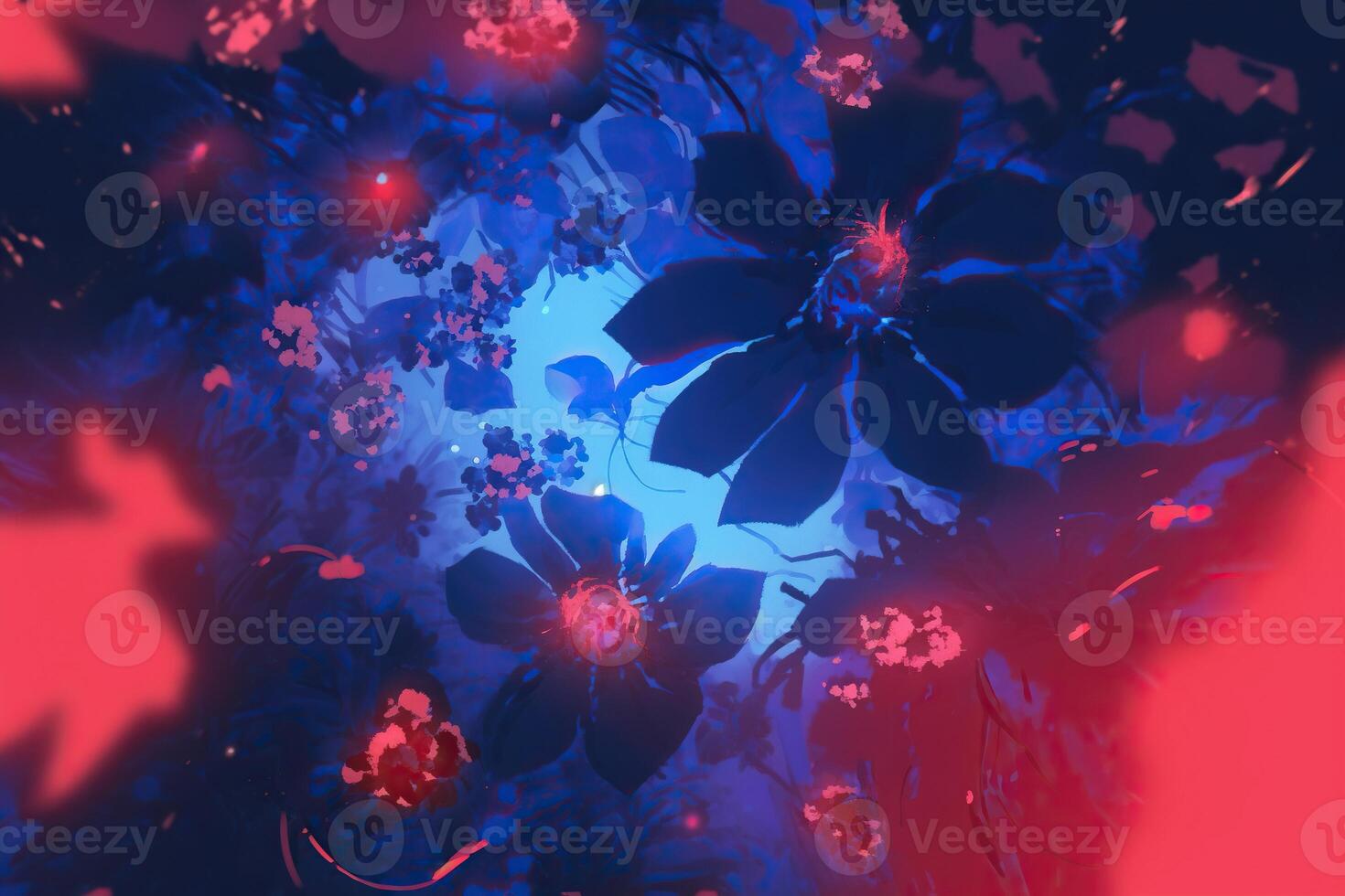Abstract glowing blurred floral background. photo