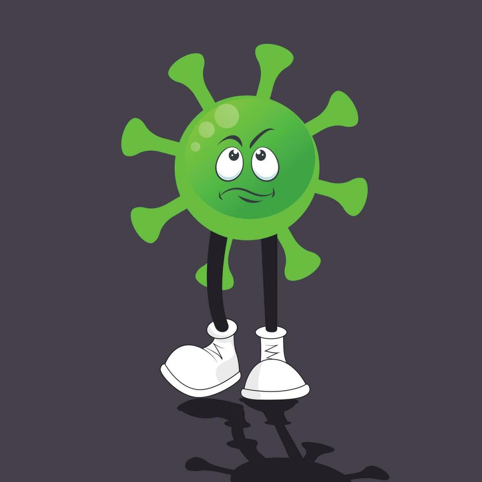 Cartoon virus character vector illustration graphic