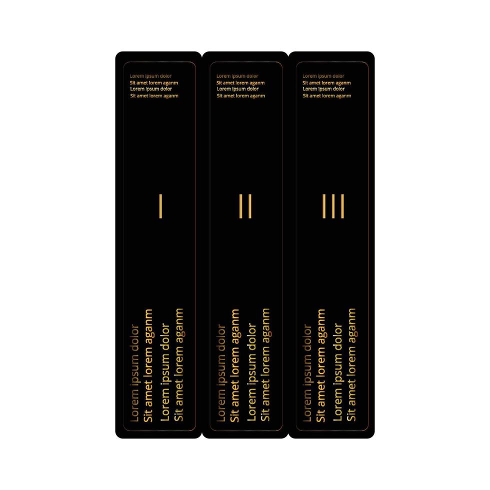 Book volumes.3 volume books.Black book with golden title 22334256 Vector Art at Vecteezy