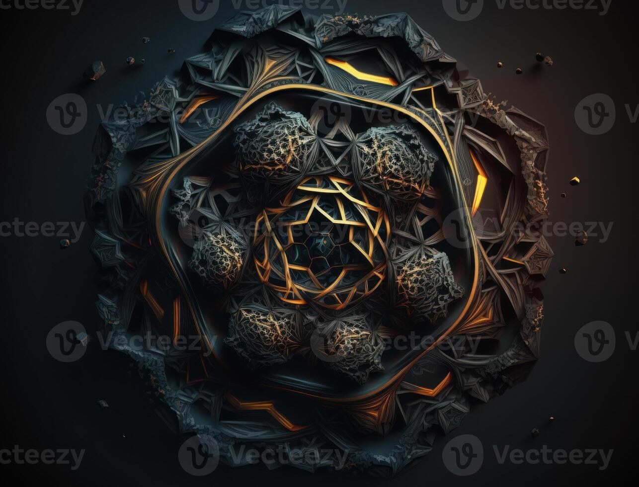 Fractal mandala Sacred geometry background created with technology photo