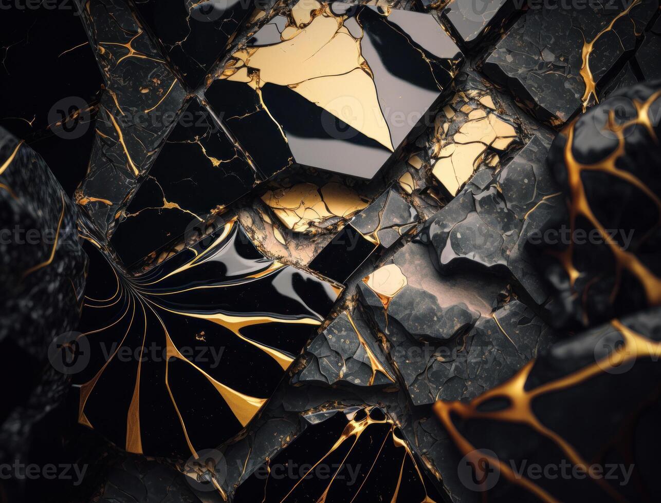 Marble stone texture background material with elements of semi-precious stones and gold created with technology photo