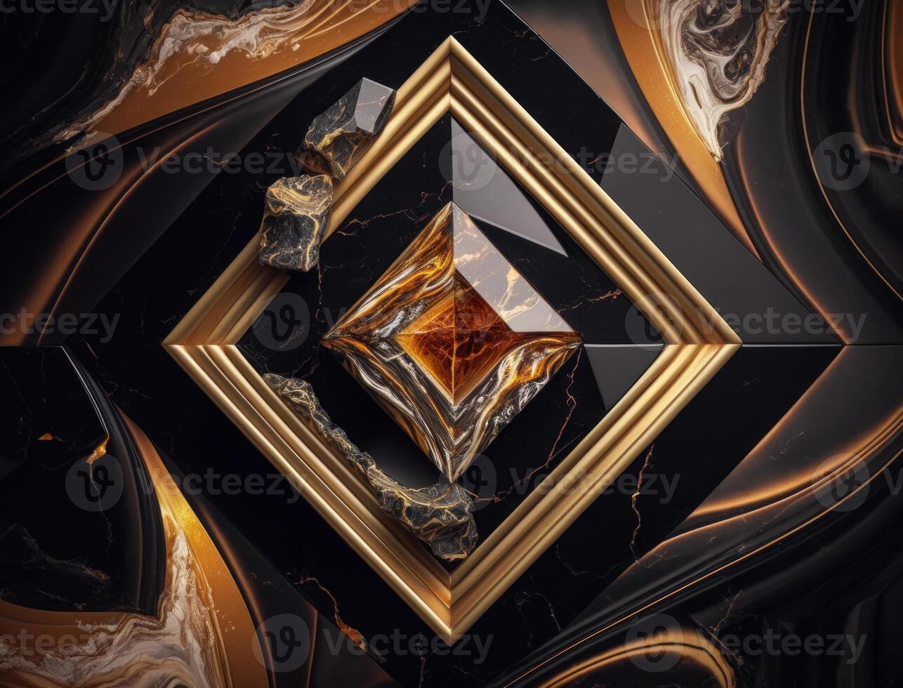 Marble stone texture background material with elements of semi-precious stones and gold created with technology photo