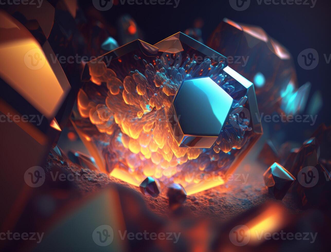 Beautiful hexagonal background natural gemstone technology photo