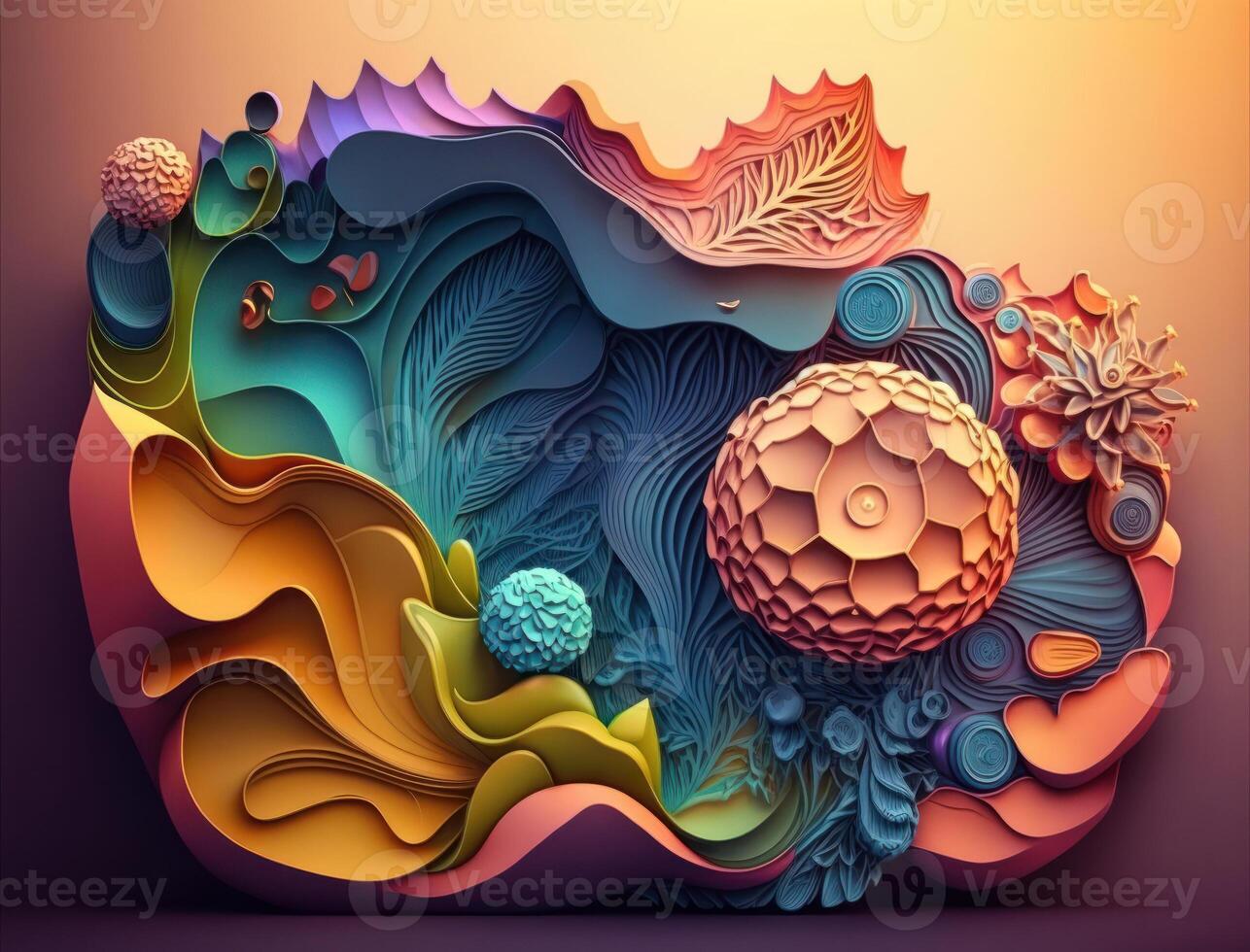 Abstract image featuring a combination of organic and geometric shapes dynamic and energetic background created with technology photo