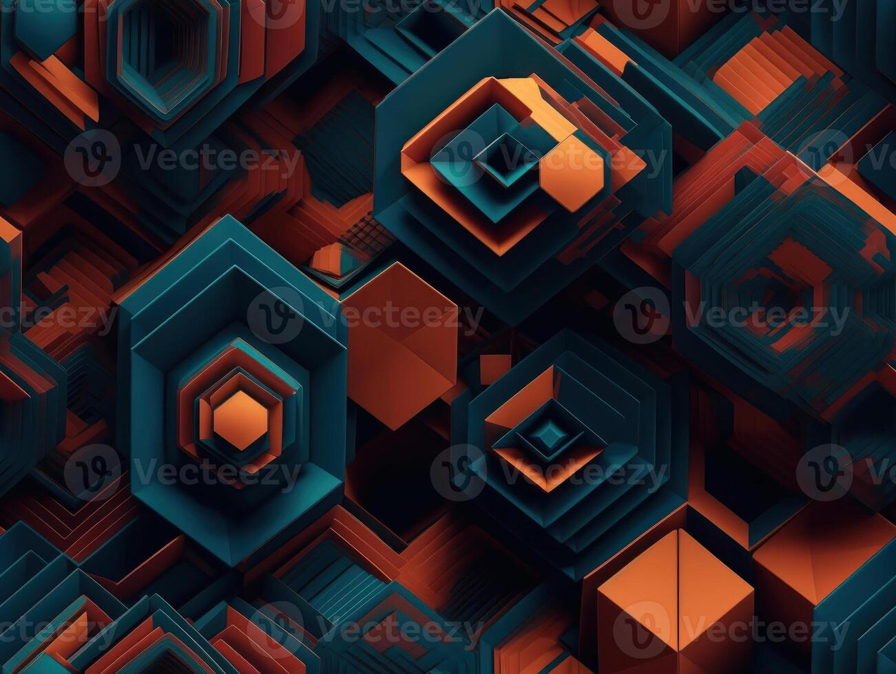 Dark abstract geometric grid pattern Seamless background created with technology photo