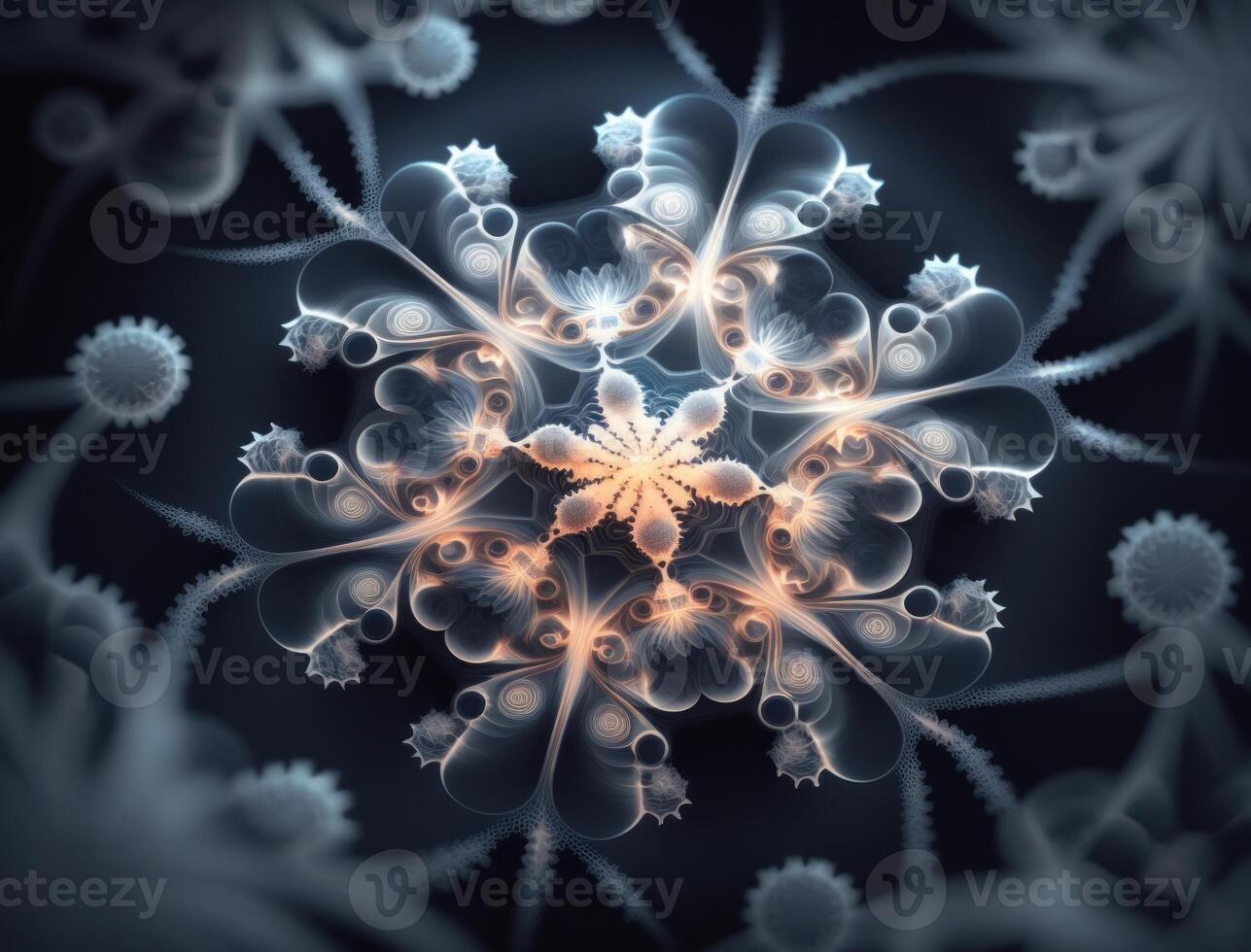 Fractal mandala Sacred geometry background created with technology photo