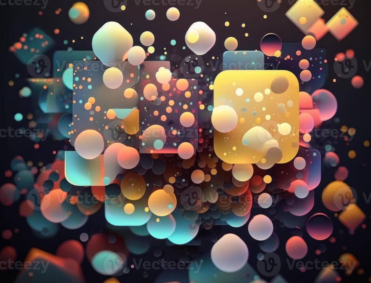 Colorful abstract geometric background with dot shapes pointillism style created with technology photo