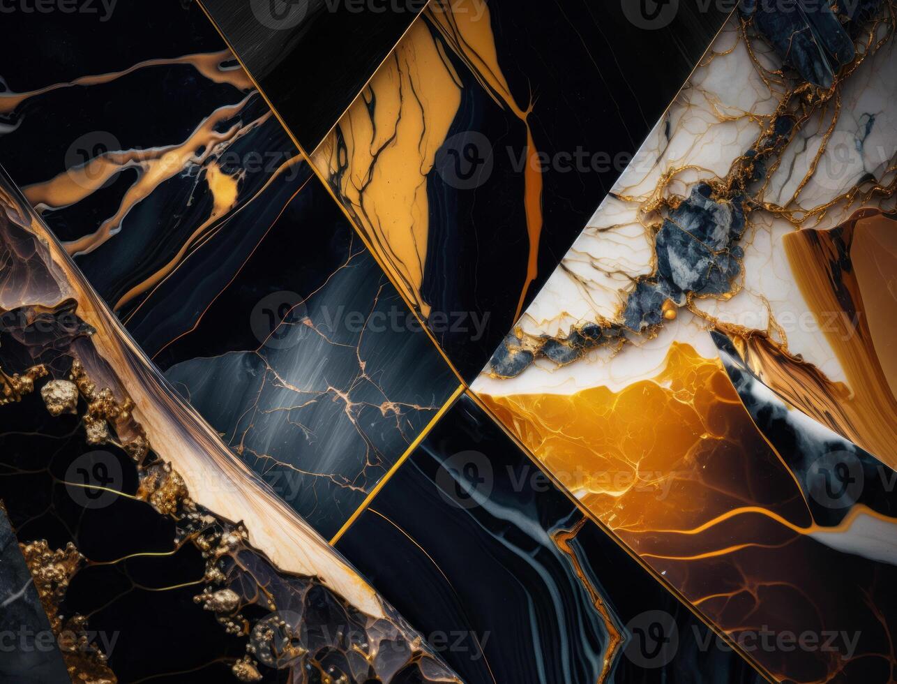Marble stone texture background material with elements of semi-precious stones and gold created with technology photo