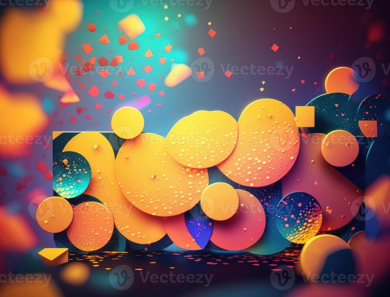 Colorful abstract geometric background with dot shapes pointillism style created with technology photo