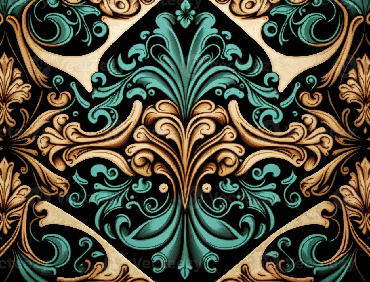 Royal vintage Victorian Gothic background Rococo venzel and whorl created with technology photo