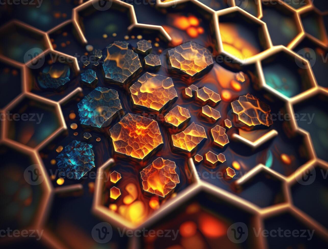 Beautiful hexagonal background natural gemstone technology photo