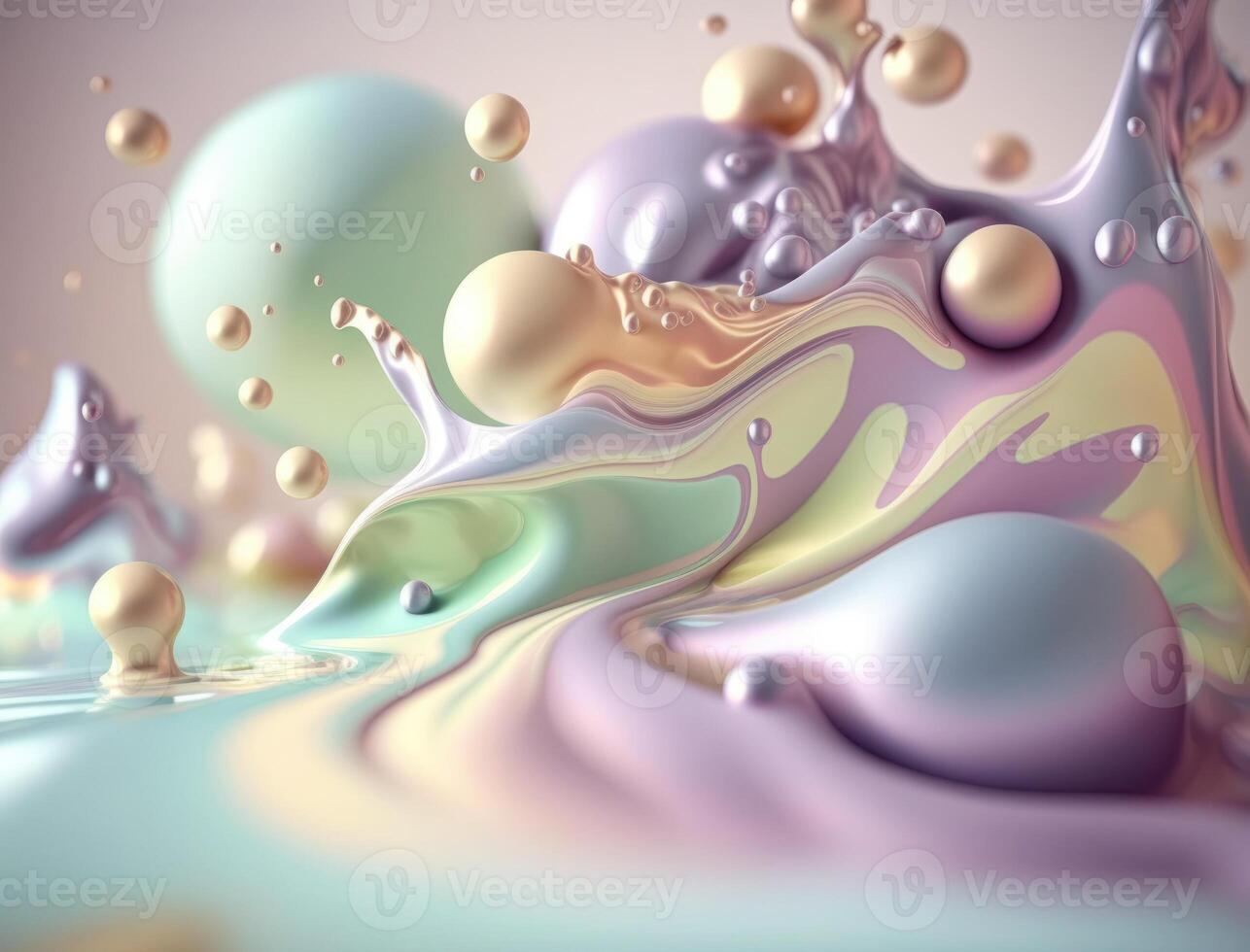 Light pastel colors fluid wavy liquid abstract background created with technology photo