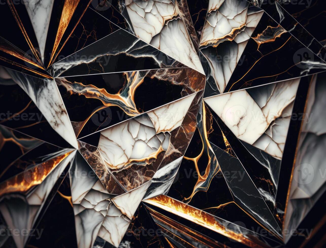 Marble stone texture background material with elements of semi-precious stones and gold created with technology photo