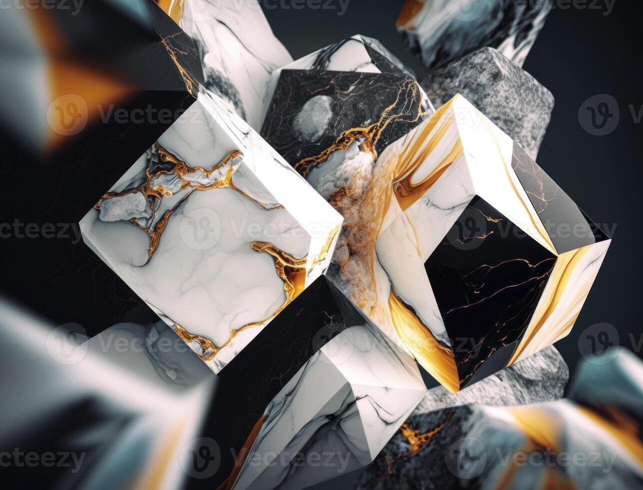 Marble stone texture background material with elements of semi-precious stones and gold created with technology photo