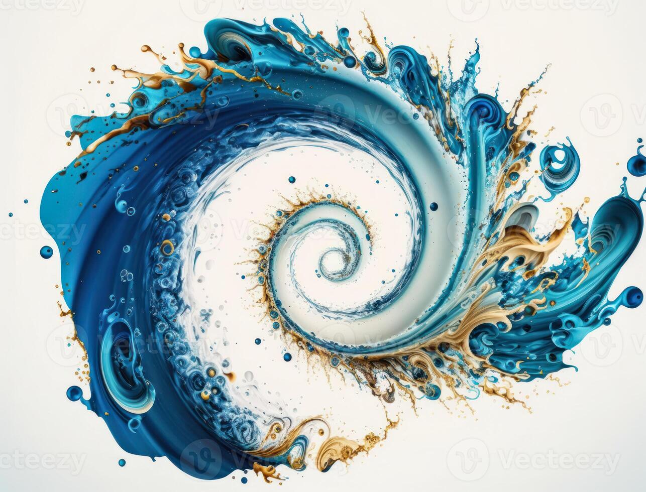 Radial spiral water splash background created with technology photo