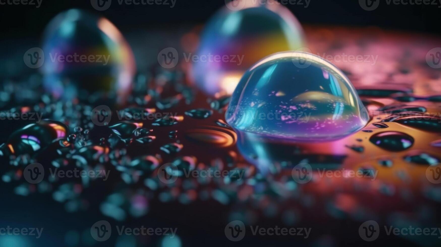 Abstract background, holographic fluid foil, metallic texture. photo